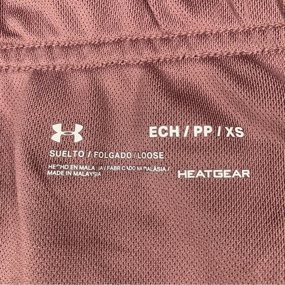 Under Armour Loose Running Shorts Size XS Dusty Pink and Black Abstract Print - Picture 12 of 12